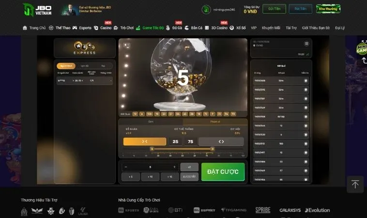 Bí Quyết Chơi Game Nhanh Keno Tại JBO Hiệu Quả Nhất 2 Giao diện chơi Keno tại JBO
