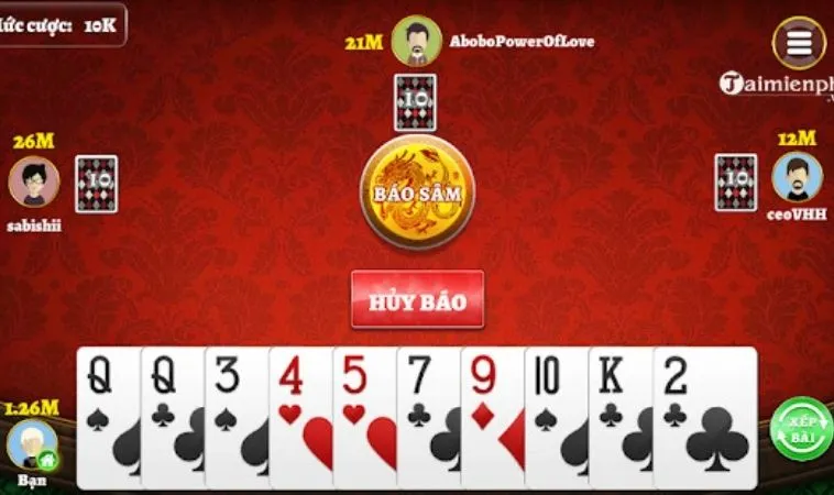 Giao diện chơi Sâm Lốc nhà cái JBO